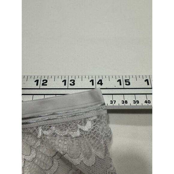 NEW Frederick's of Hollywood Caroline Lace Cheeky Panty Size 1X White Silver NWT - Picture 8 of 8